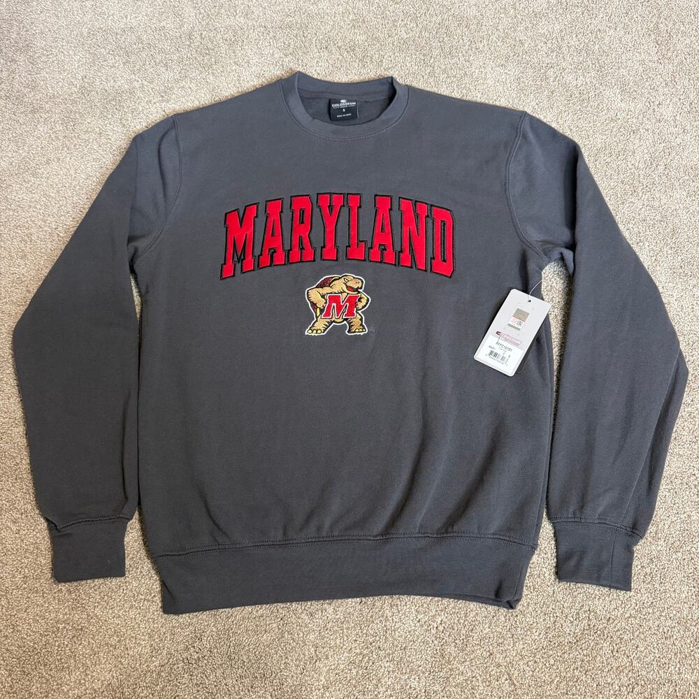 Maryland Terrapins Colosseum Crewneck Sweatshirt Terps University Mens Small NWT